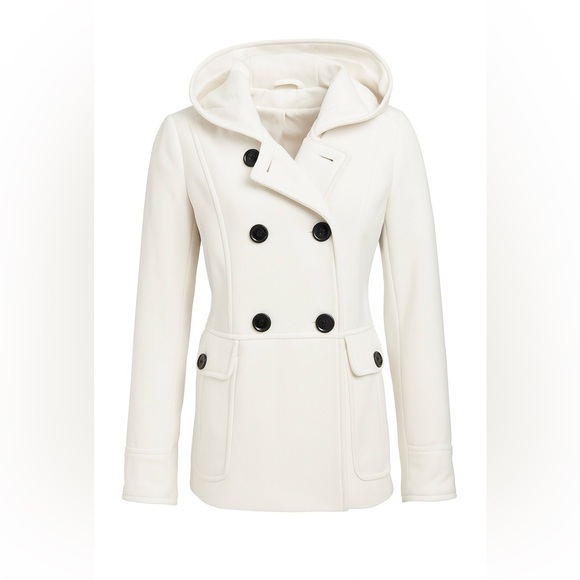 a.n.a Cream Double Breasted Coat - Picture 2 of 6